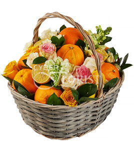 orange fruit basket
